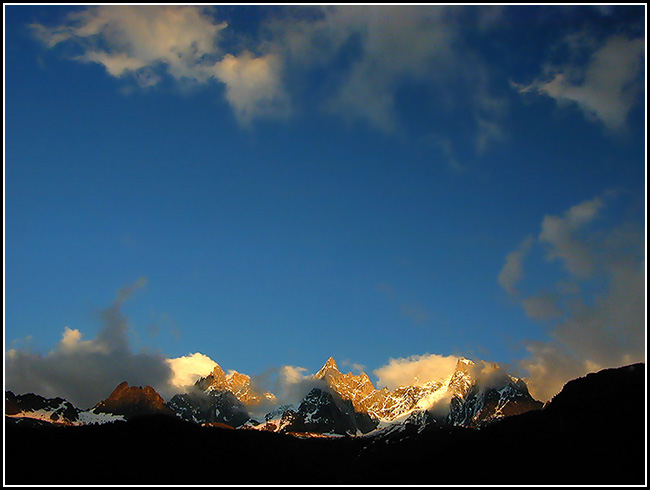 The Petit Dru and Aiguille du Midi