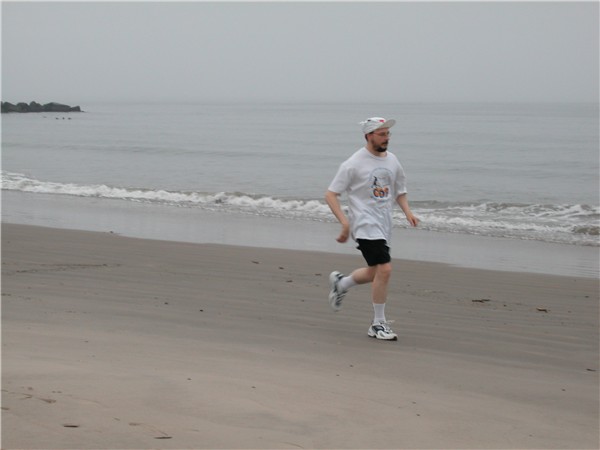 Running on the beach