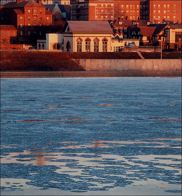 Frozen River by the City