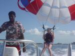 Parasailing, having lo